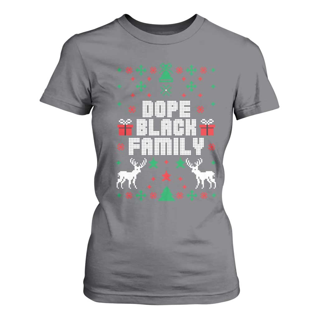 African American Family Christmas T Shirt For Women Dope Black Family Matching Ugly Christmas - African Pride