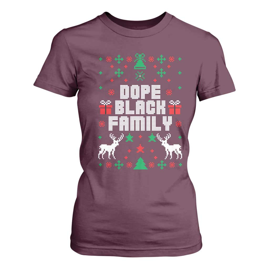 African American Family Christmas T Shirt For Women Dope Black Family Matching Ugly Christmas - African Pride