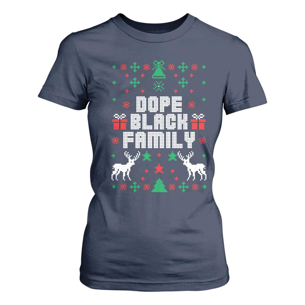 African American Family Christmas T Shirt For Women Dope Black Family Matching Ugly Christmas - African Pride