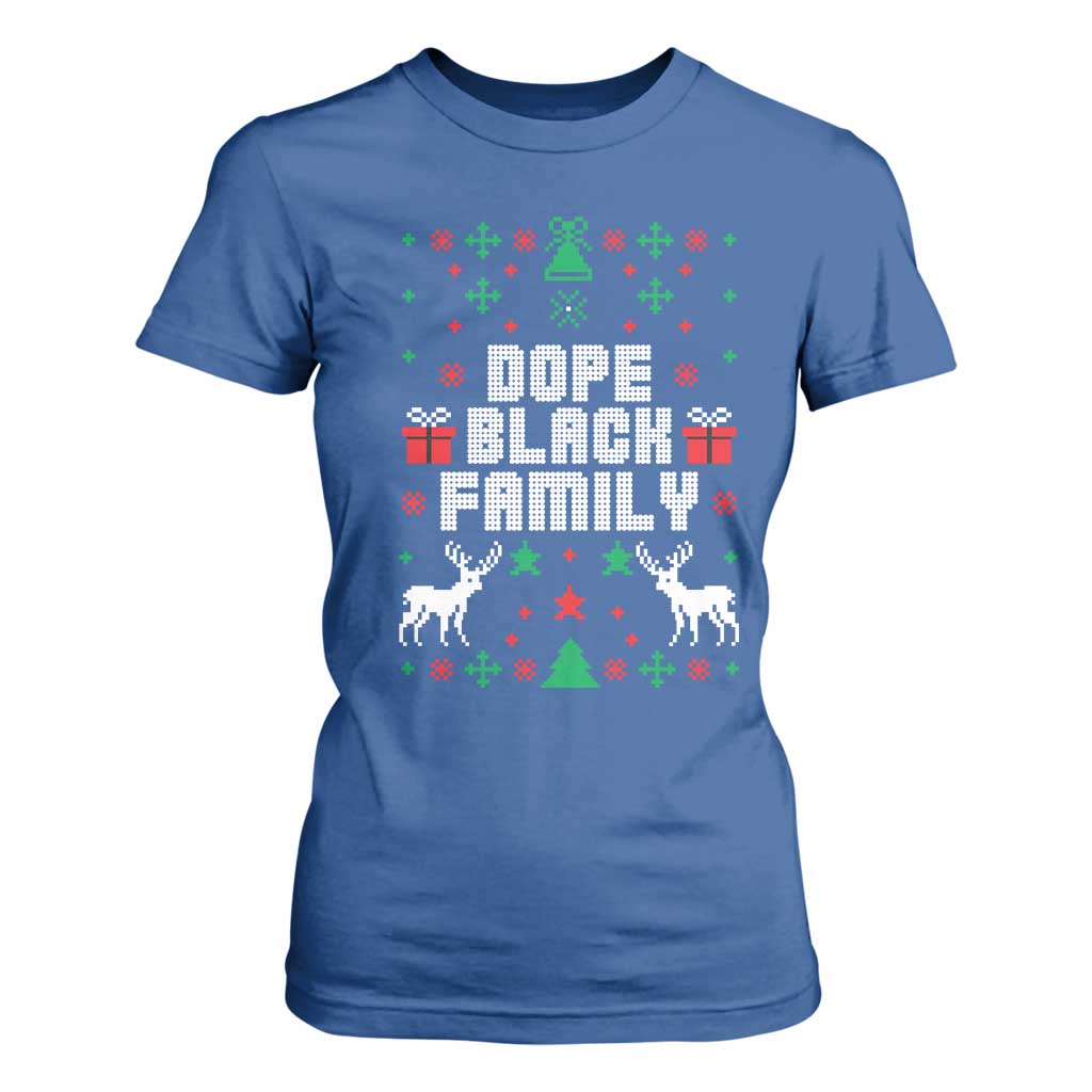 African American Family Christmas T Shirt For Women Dope Black Family Matching Ugly Christmas - African Pride
