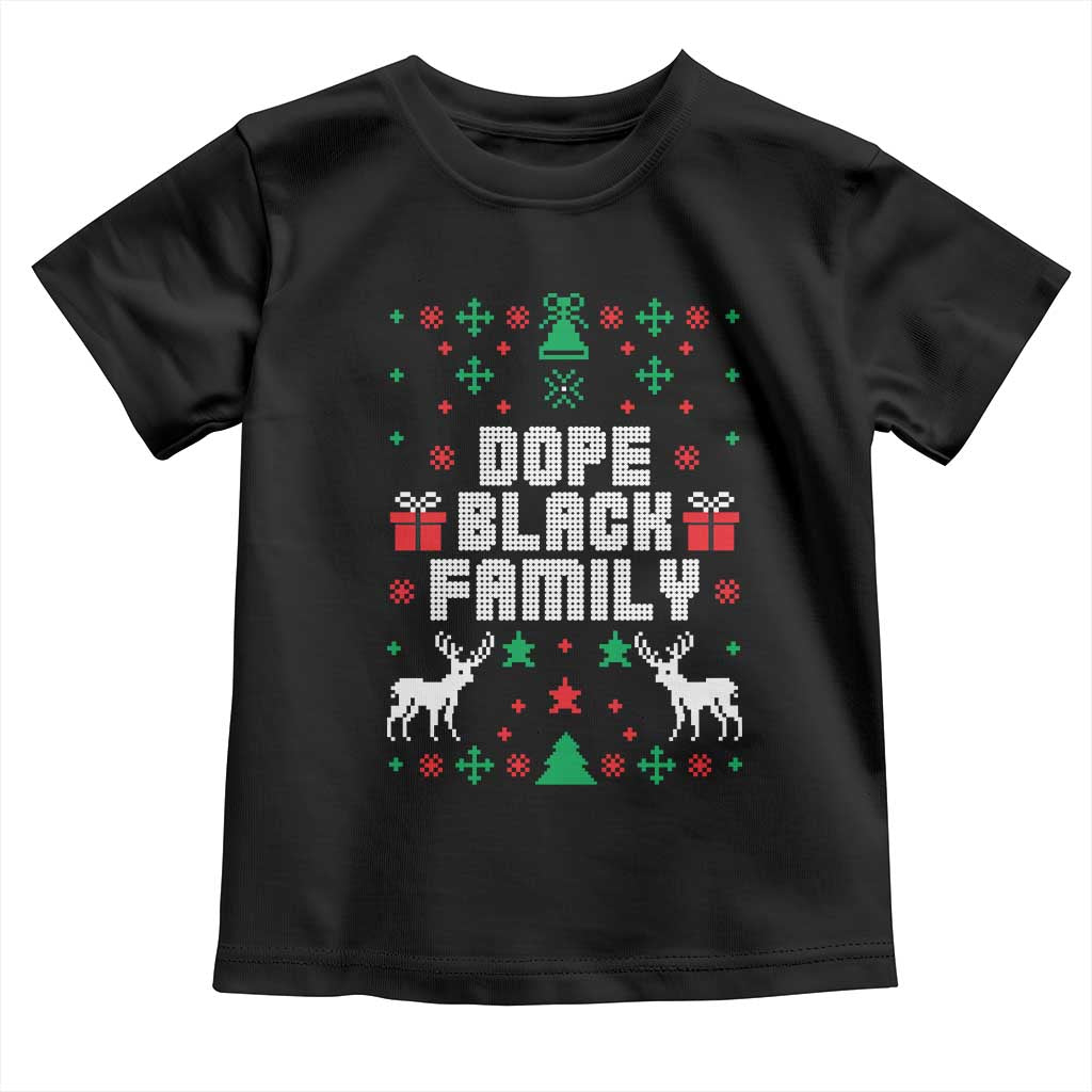 African American Family Christmas Toddler T Shirt Dope Black Family Matching Ugly Christmas - African Pride