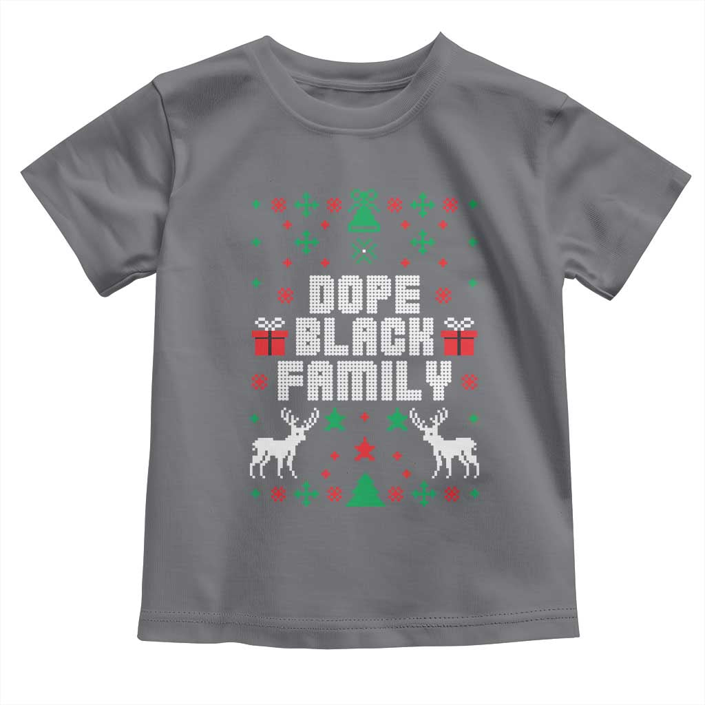 African American Family Christmas Toddler T Shirt Dope Black Family Matching Ugly Christmas - African Pride