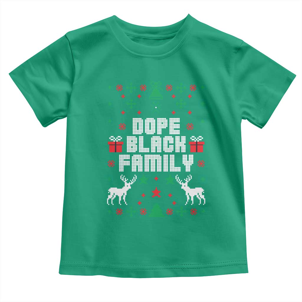 African American Family Christmas Toddler T Shirt Dope Black Family Matching Ugly Christmas - African Pride