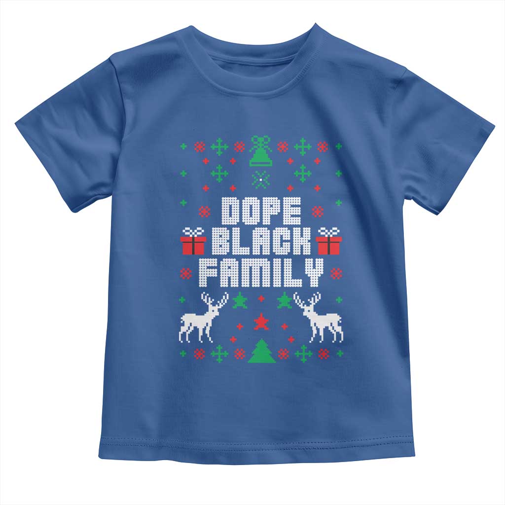 African American Family Christmas Toddler T Shirt Dope Black Family Matching Ugly Christmas - African Pride