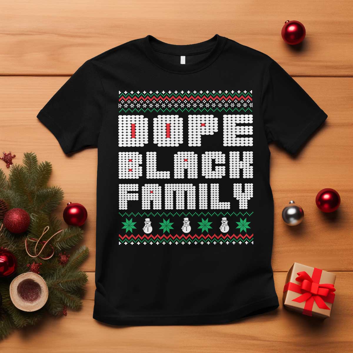 African American Family Christmas T Shirt Dope Black Family Matching Ugly Xmas - African Pride