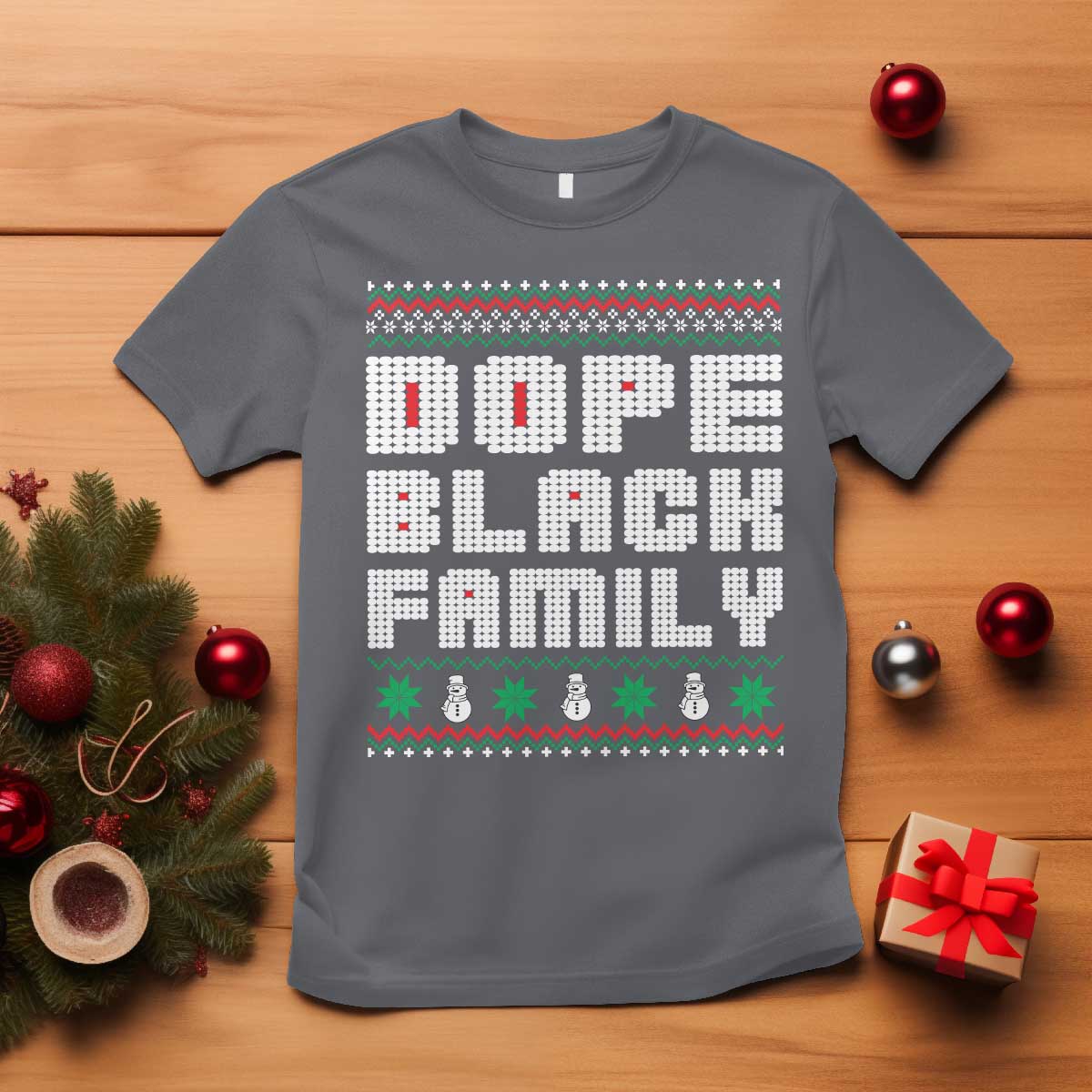 African American Family Christmas T Shirt Dope Black Family Matching Ugly Xmas - African Pride