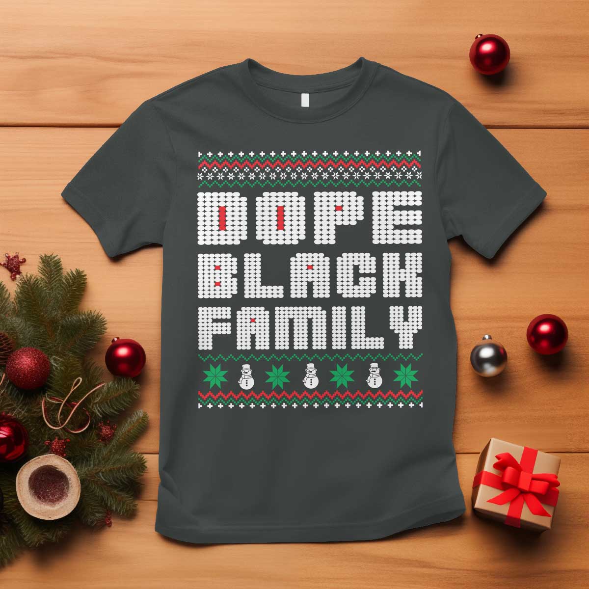 African American Family Christmas T Shirt Dope Black Family Matching Ugly Xmas - African Pride