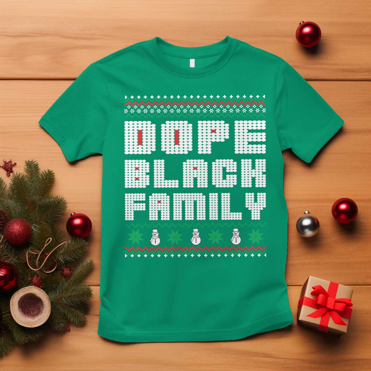 African American Family Christmas T Shirt Dope Black Family Matching Ugly Xmas - African Pride