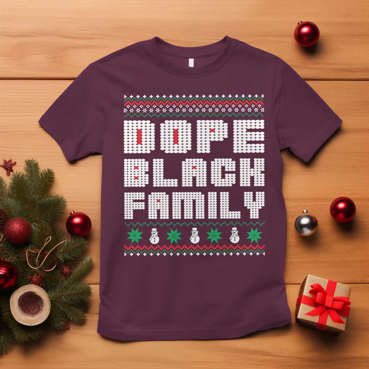 African American Family Christmas T Shirt Dope Black Family Matching Ugly Xmas - African Pride