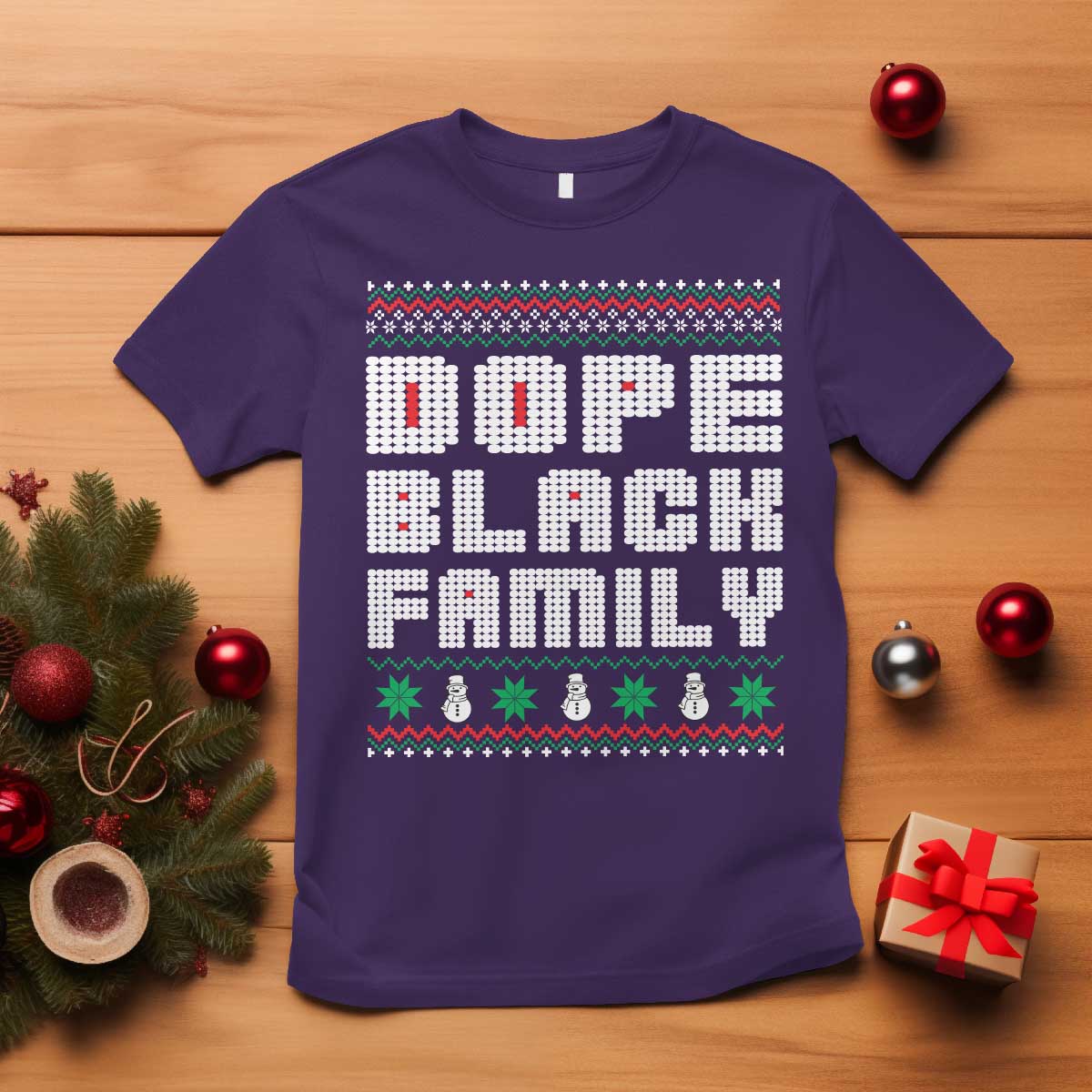 African American Family Christmas T Shirt Dope Black Family Matching Ugly Xmas - African Pride