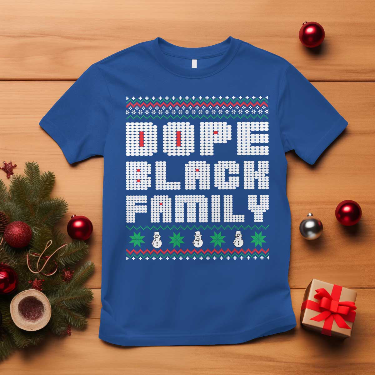 African American Family Christmas T Shirt Dope Black Family Matching Ugly Xmas - African Pride
