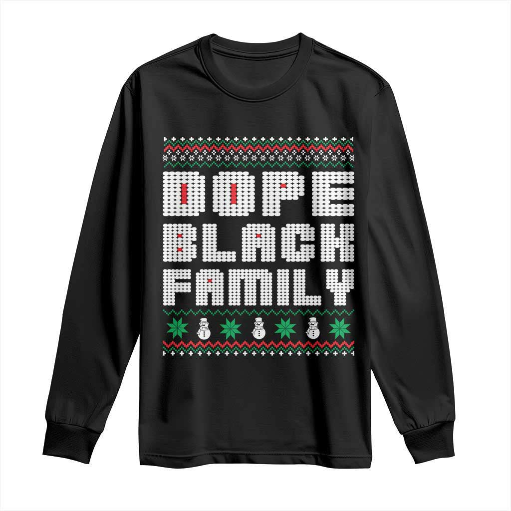 African American Family Christmas Long Sleeve Shirt Dope Black Family Matching Ugly Xmas - African Pride