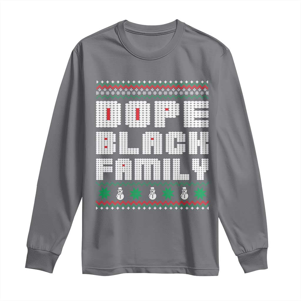 African American Family Christmas Long Sleeve Shirt Dope Black Family Matching Ugly Xmas - African Pride