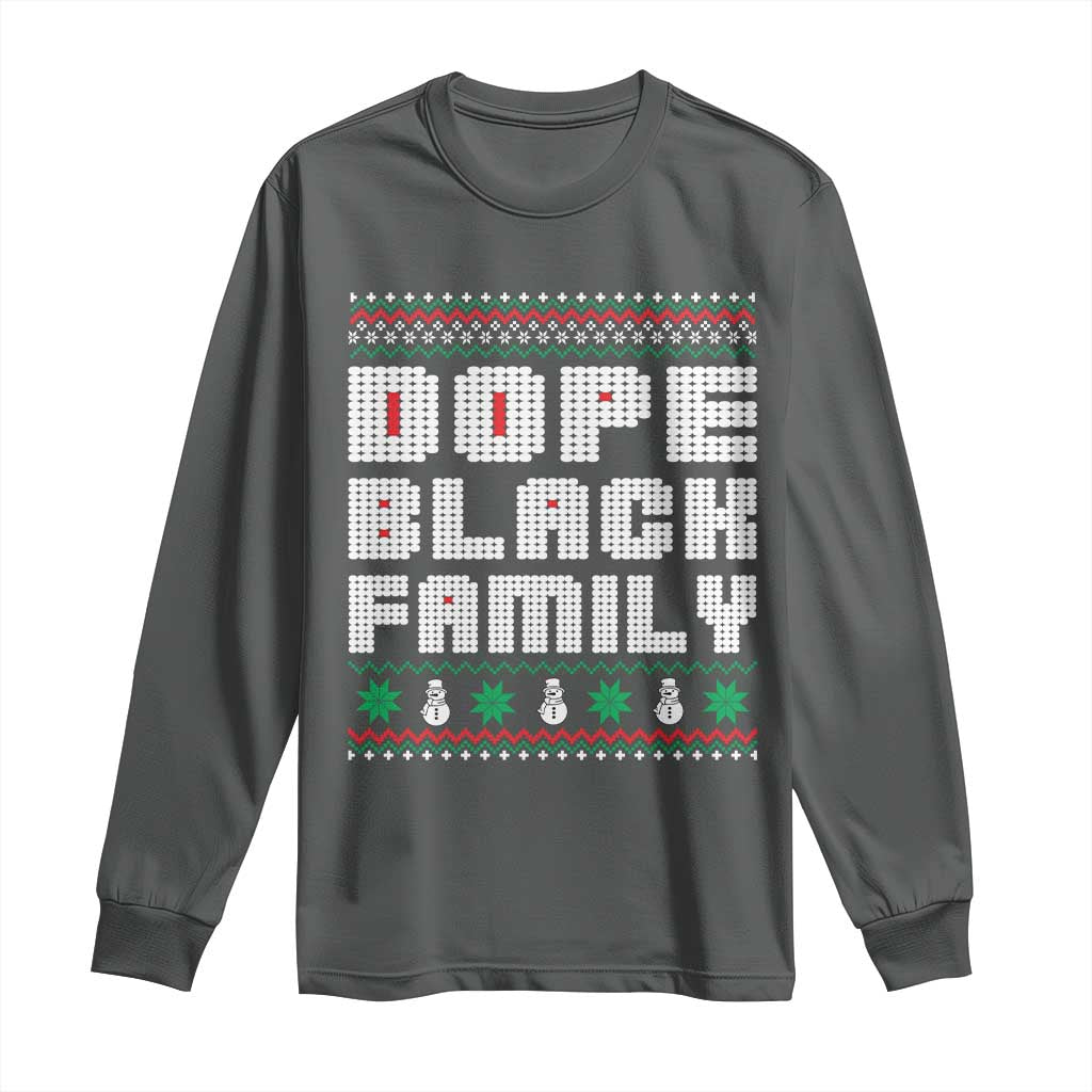 African American Family Christmas Long Sleeve Shirt Dope Black Family Matching Ugly Xmas - African Pride