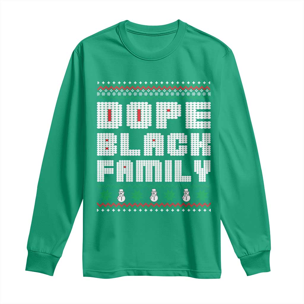 African American Family Christmas Long Sleeve Shirt Dope Black Family Matching Ugly Xmas - African Pride