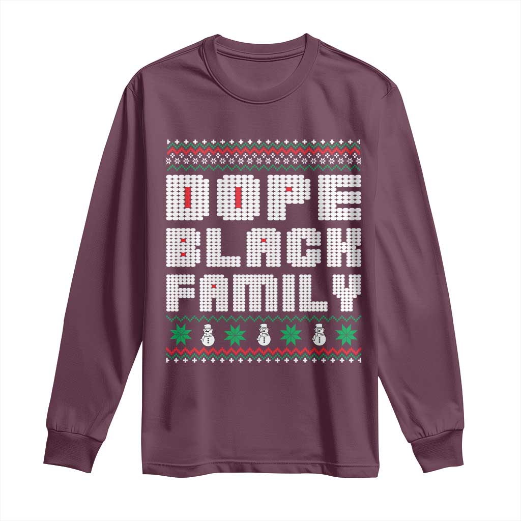 African American Family Christmas Long Sleeve Shirt Dope Black Family Matching Ugly Xmas - African Pride
