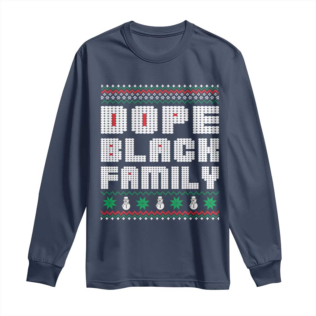 African American Family Christmas Long Sleeve Shirt Dope Black Family Matching Ugly Xmas - African Pride