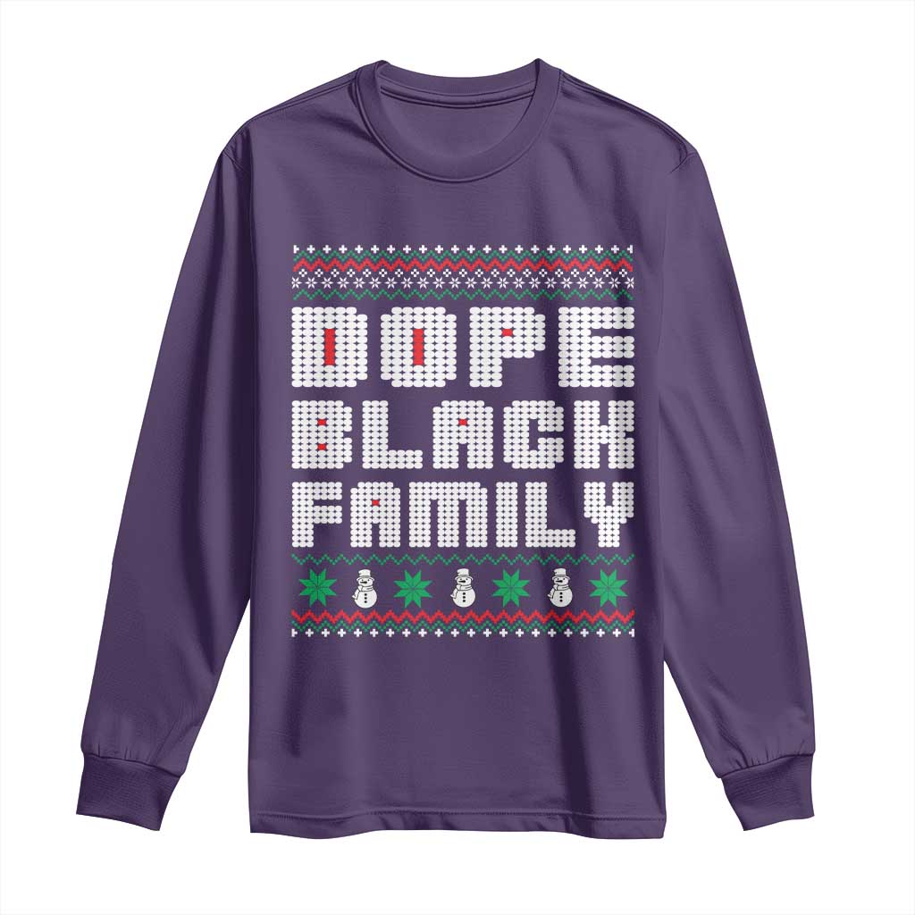 African American Family Christmas Long Sleeve Shirt Dope Black Family Matching Ugly Xmas - African Pride