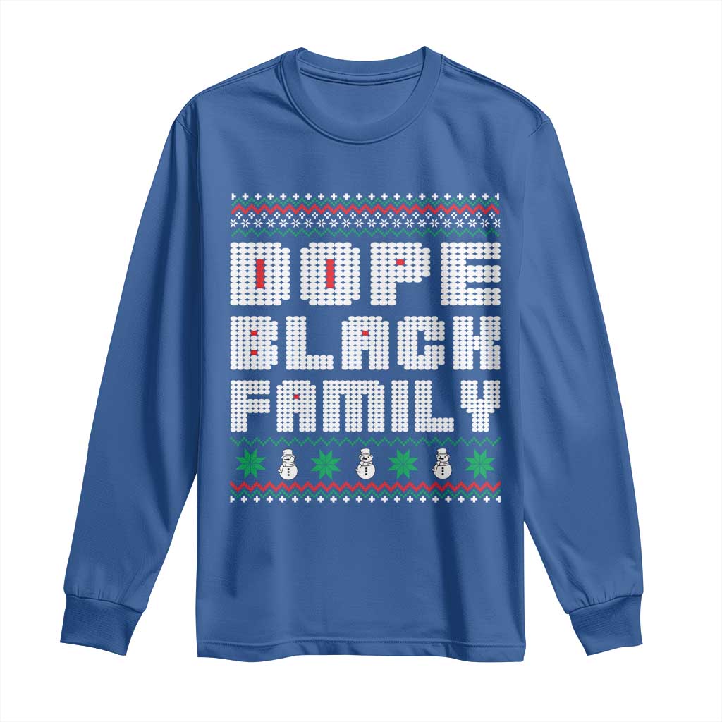 African American Family Christmas Long Sleeve Shirt Dope Black Family Matching Ugly Xmas - African Pride