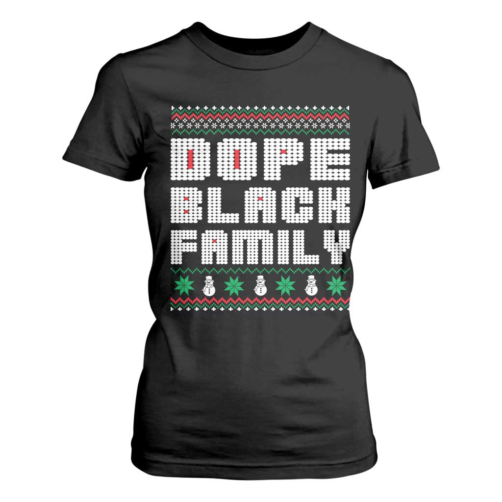 African American Family Christmas T Shirt For Women Dope Black Family Matching Ugly Xmas - African Pride