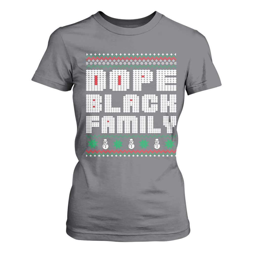 African American Family Christmas T Shirt For Women Dope Black Family Matching Ugly Xmas - African Pride