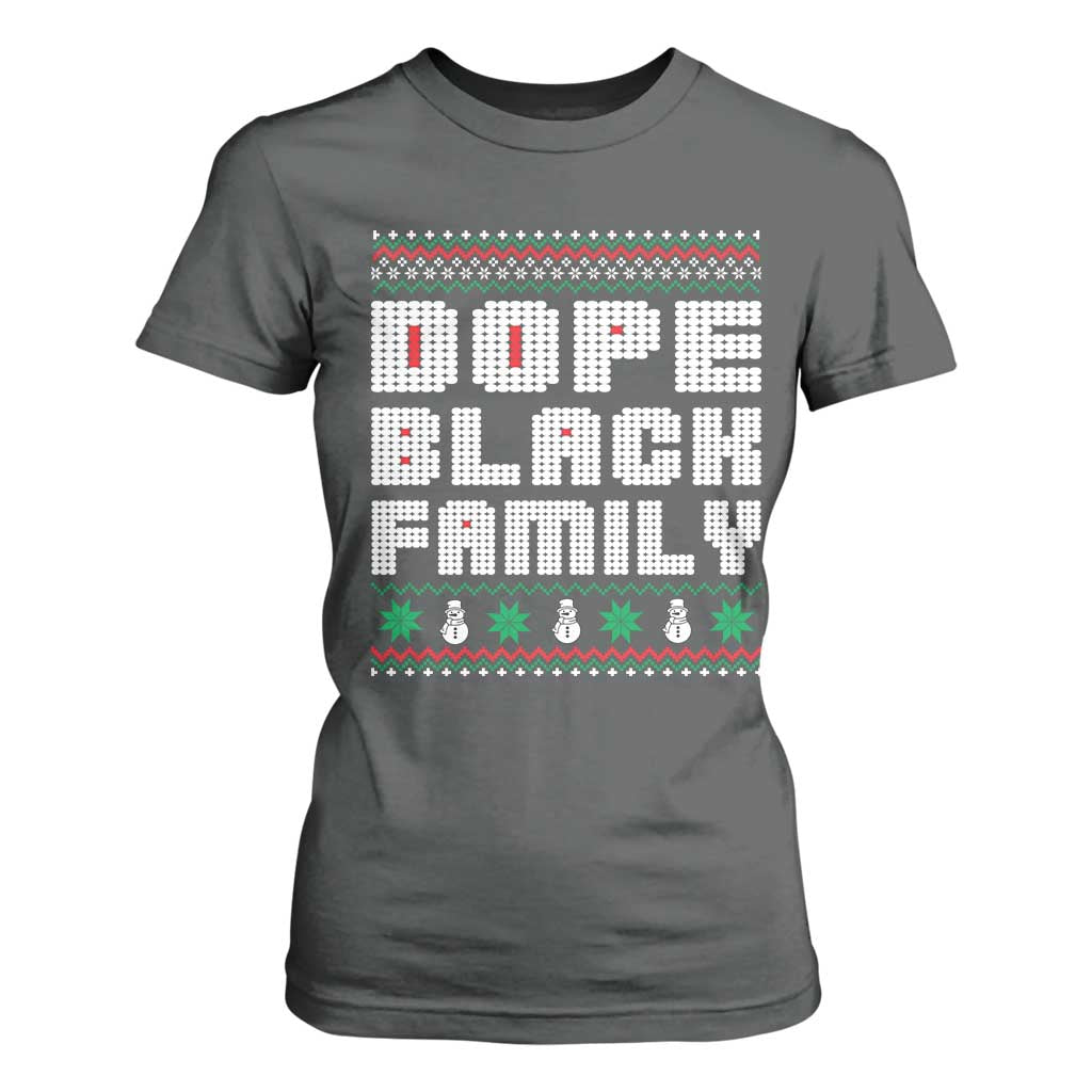 African American Family Christmas T Shirt For Women Dope Black Family Matching Ugly Xmas - African Pride
