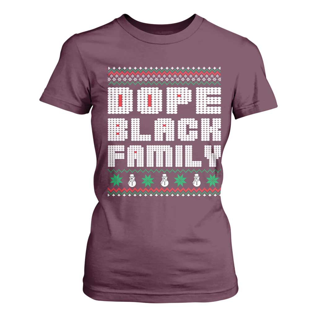 African American Family Christmas T Shirt For Women Dope Black Family Matching Ugly Xmas - African Pride