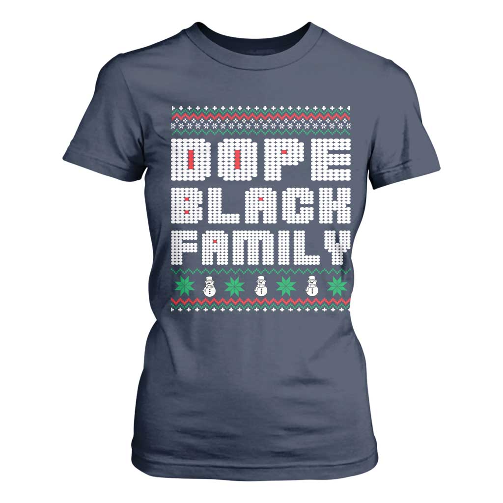 African American Family Christmas T Shirt For Women Dope Black Family Matching Ugly Xmas - African Pride