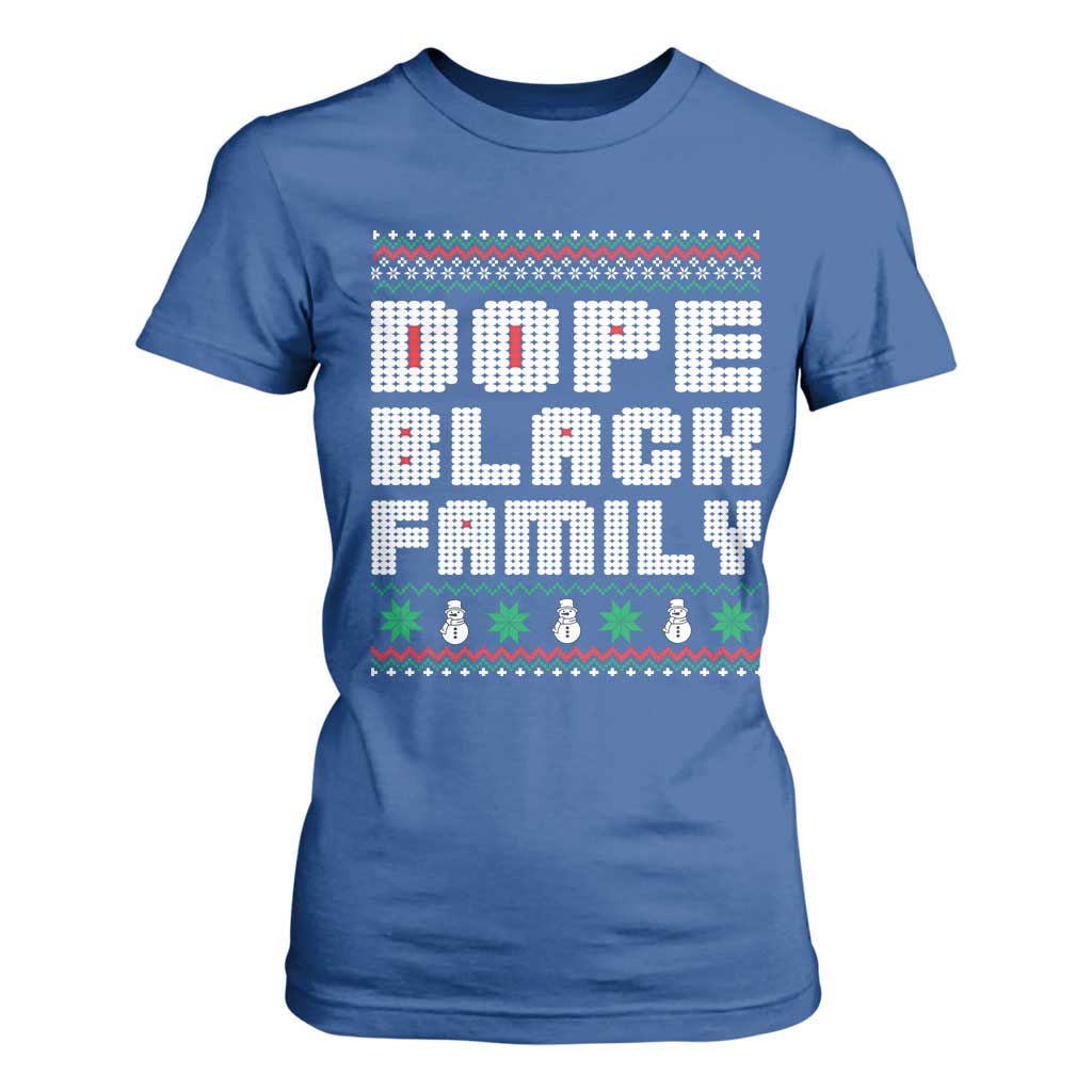 African American Family Christmas T Shirt For Women Dope Black Family Matching Ugly Xmas - African Pride