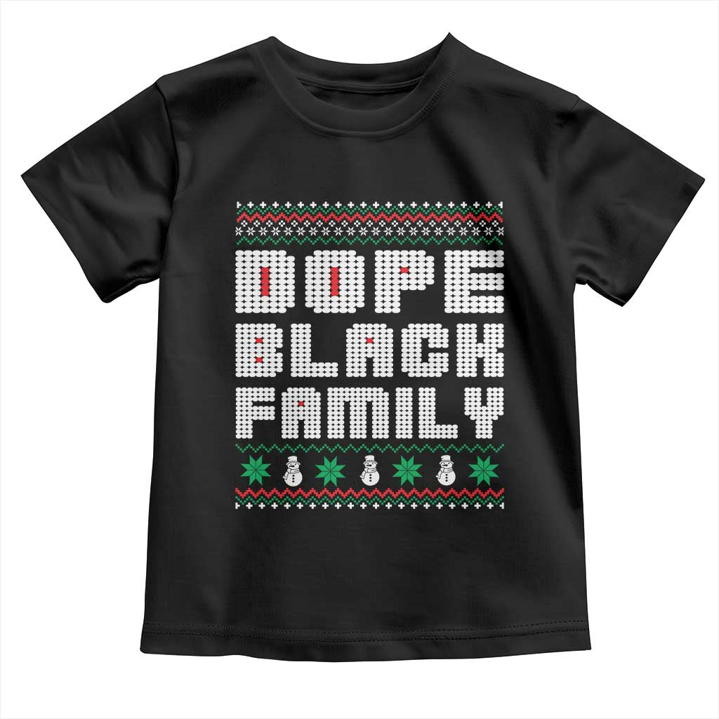 African American Family Christmas Toddler T Shirt Dope Black Family Matching Ugly Xmas - African Pride