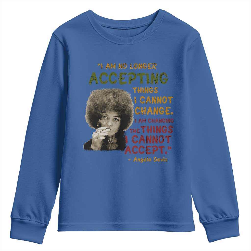 Black History Month Angela Davis Youth Sweatshirt Black Panther Party Feminist Human Rights Inspirational Quote - African Pride