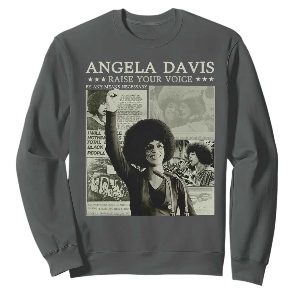Black History Month Angela Davis Sweatshirt Raise Your Voice Feminist Human Rights - African Pride