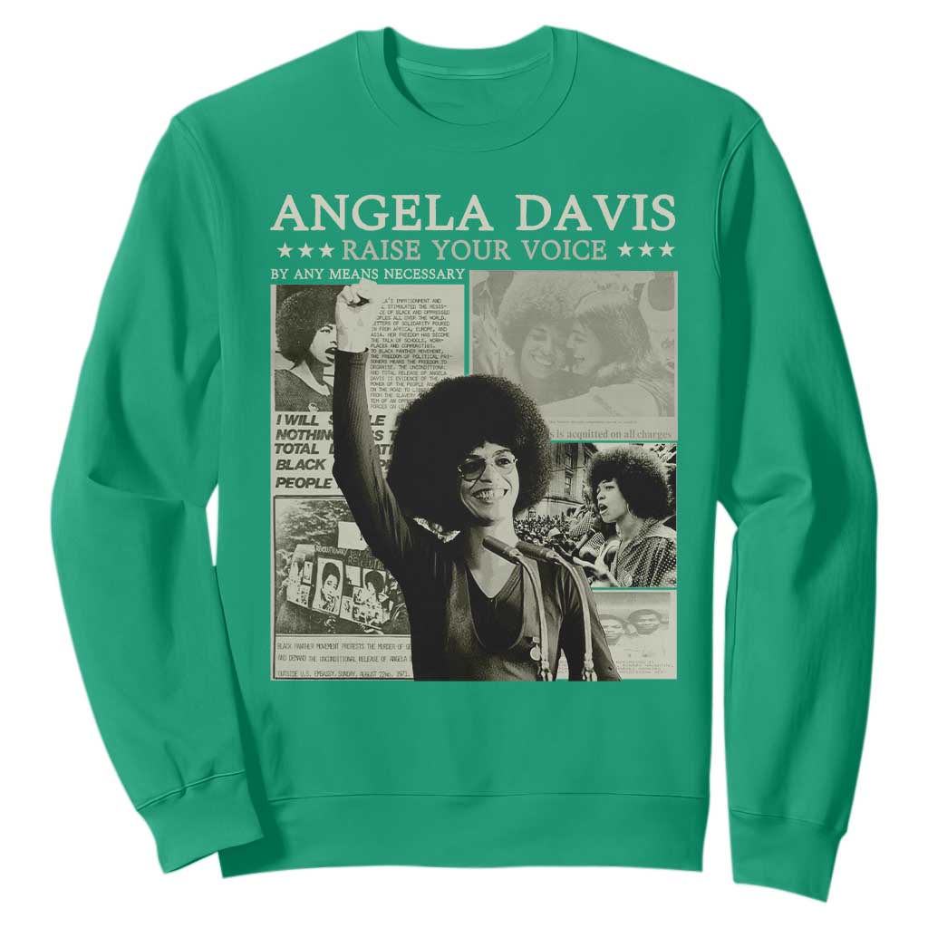 Black History Month Angela Davis Sweatshirt Raise Your Voice Feminist Human Rights - African Pride