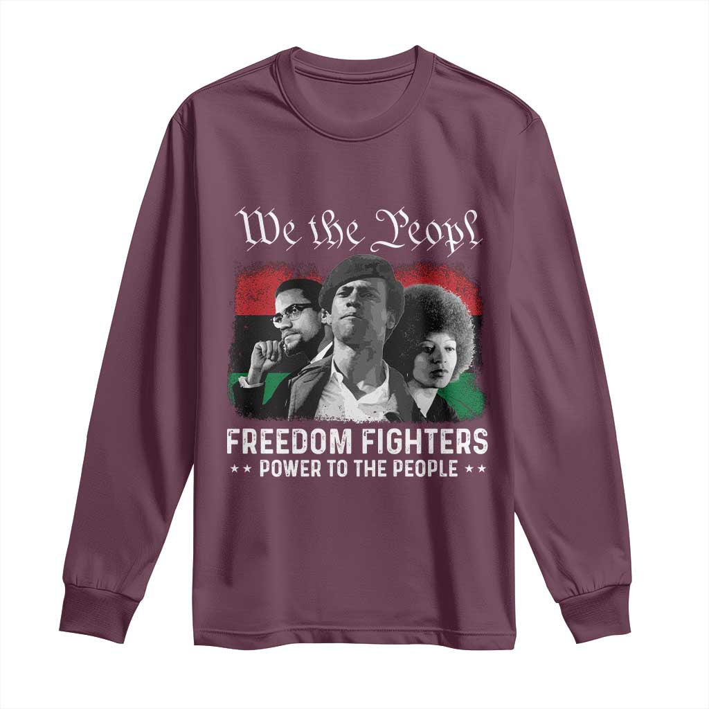 Vintage Black Panther Party Long Sleeve Shirt Huey P. Newton Malcolm X Angela Davis Black History - African Pride