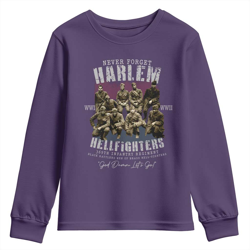Halem Hellfighters Youth Sweatshirt African American Black Military History Soldiers WWI WWII - African Pride