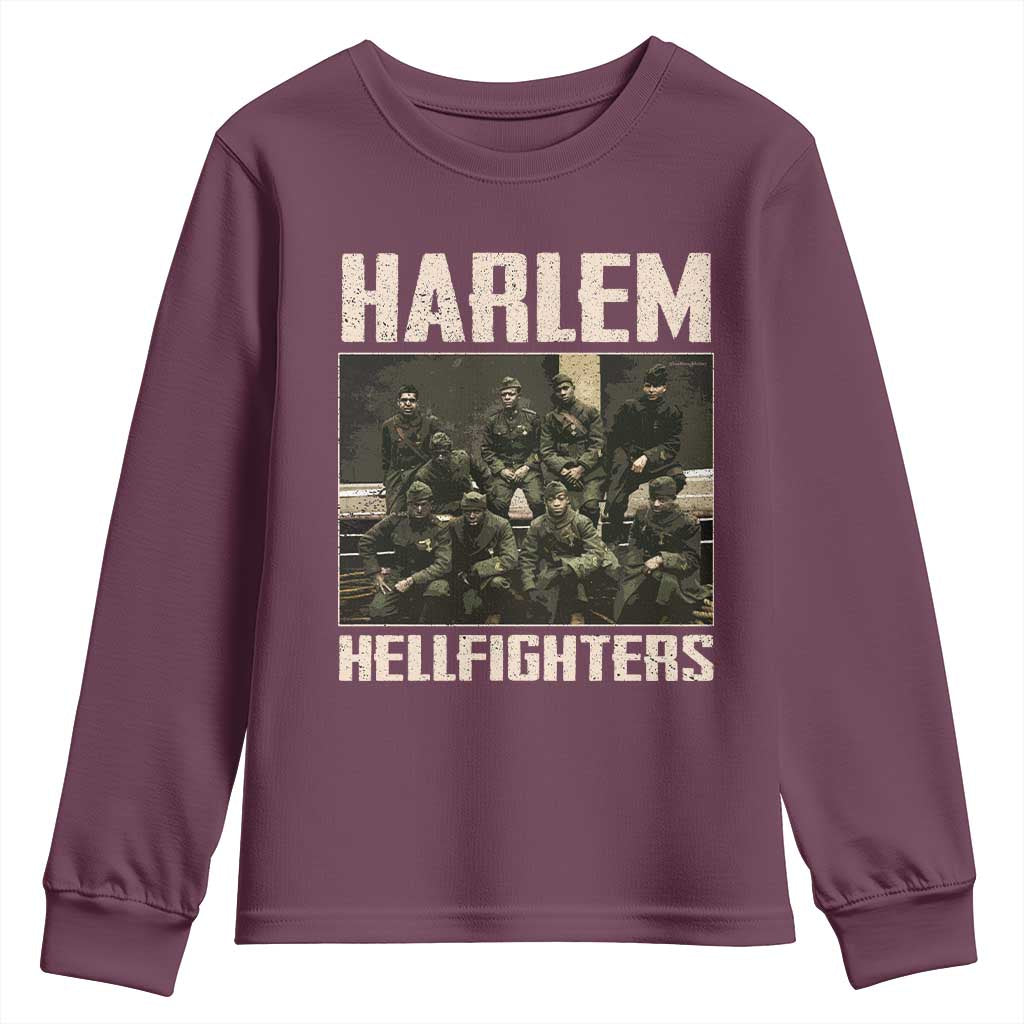 Halem Hellfighters Youth Sweatshirt USA Black Military History Soldiers WWI WWII - African Pride
