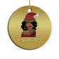 African American Xmas Christmas Ornament Black Santa Sassy Afro Queen Black Woman