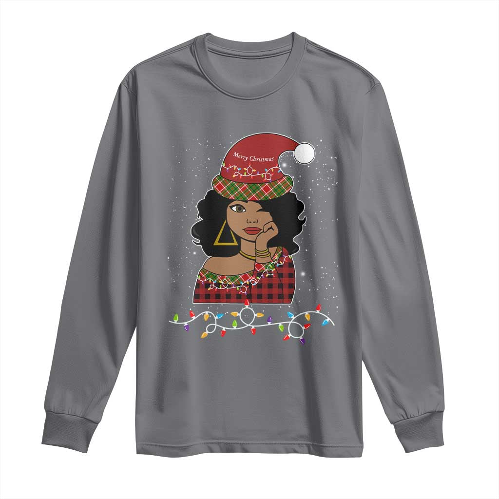 Sassy Afro Queen Black Woman Long Sleeve Shirt Christmas Afro