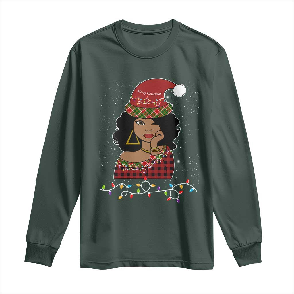 Sassy Afro Queen Black Woman Long Sleeve Shirt Christmas Afro