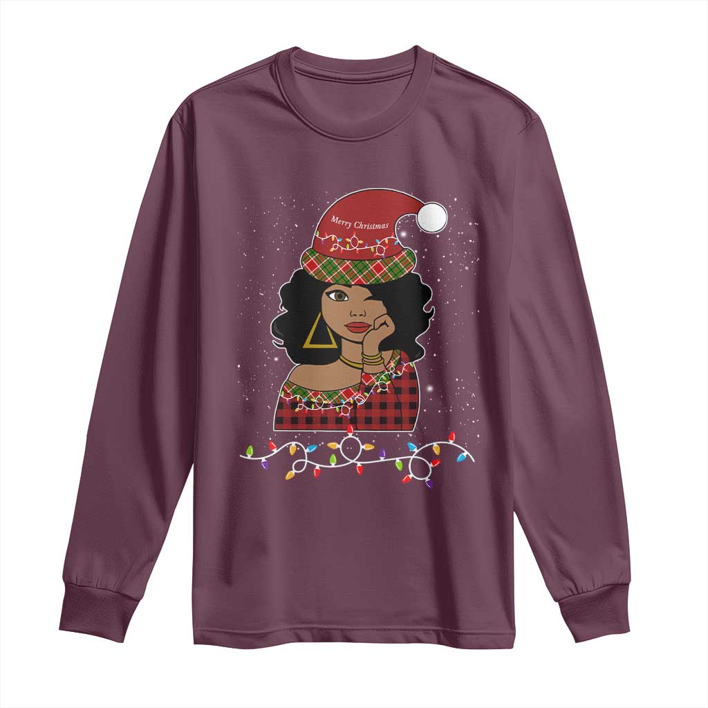 Sassy Afro Queen Black Woman Long Sleeve Shirt Christmas Afro