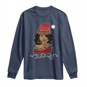 Sassy Afro Queen Black Woman Long Sleeve Shirt Christmas Afro