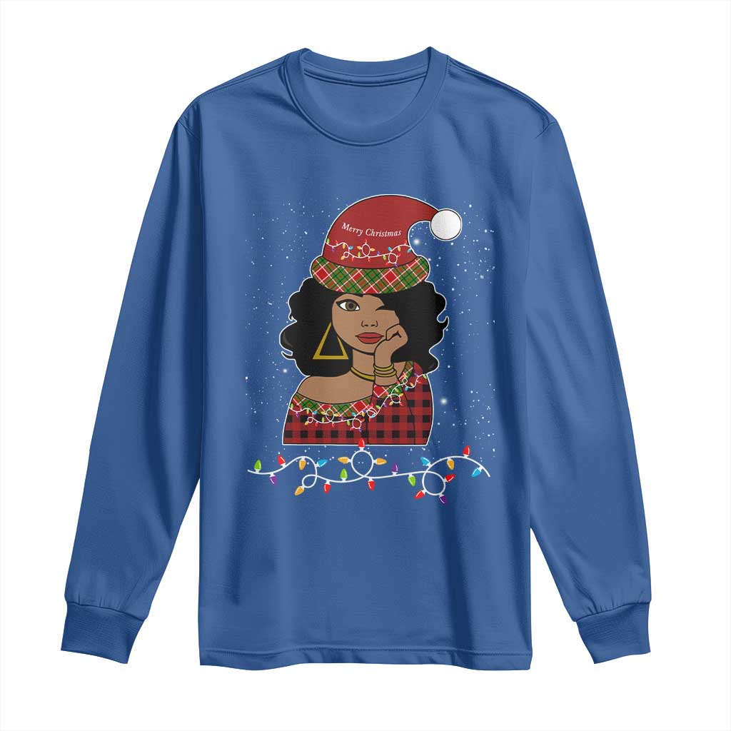 Sassy Afro Queen Black Woman Long Sleeve Shirt Christmas Afro