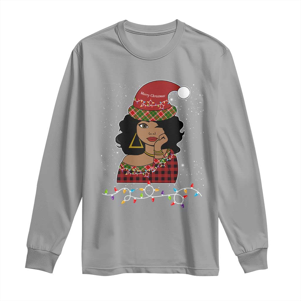 Sassy Afro Queen Black Woman Long Sleeve Shirt Christmas Afro