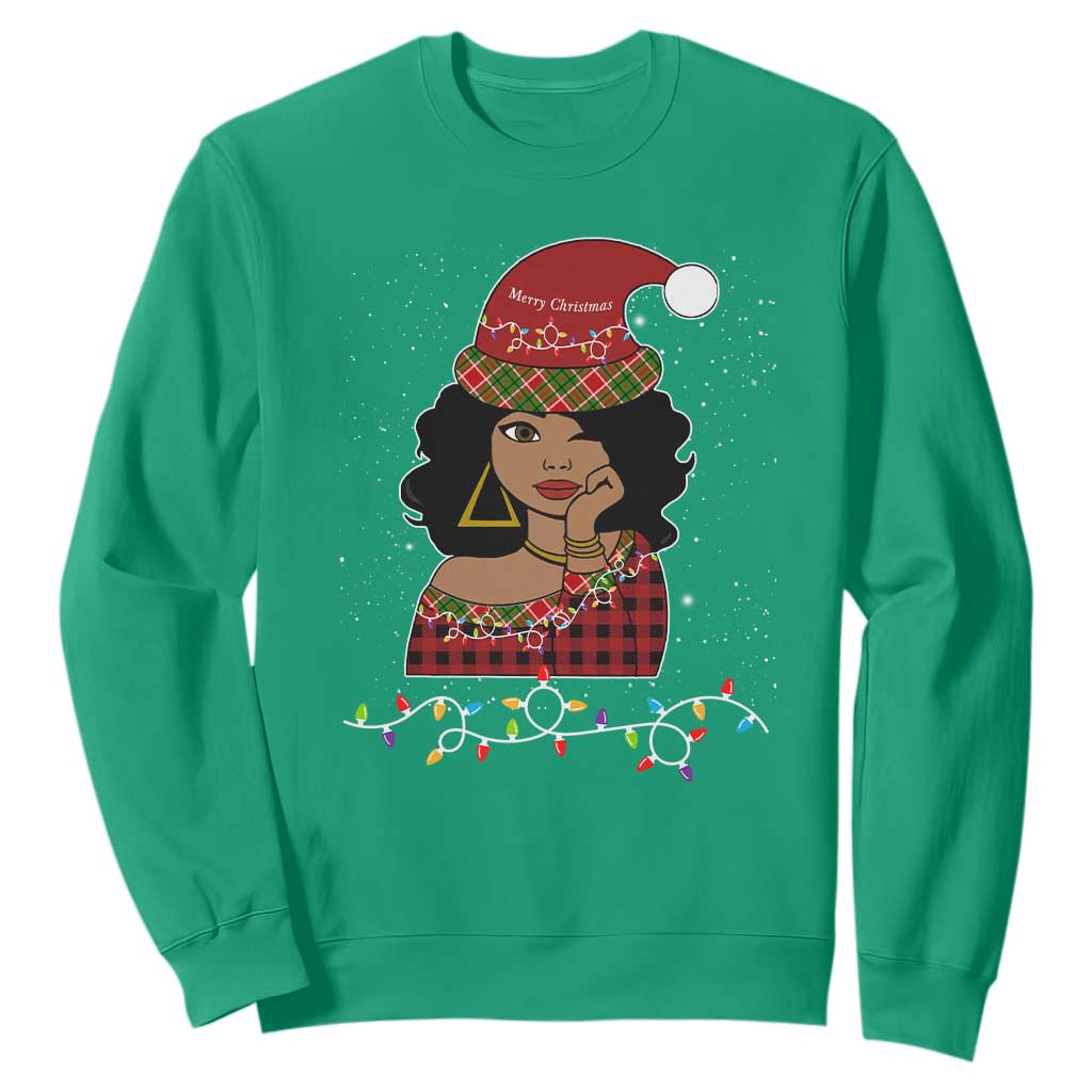 Sassy Afro Queen Black Woman Sweatshirt Christmas Afro