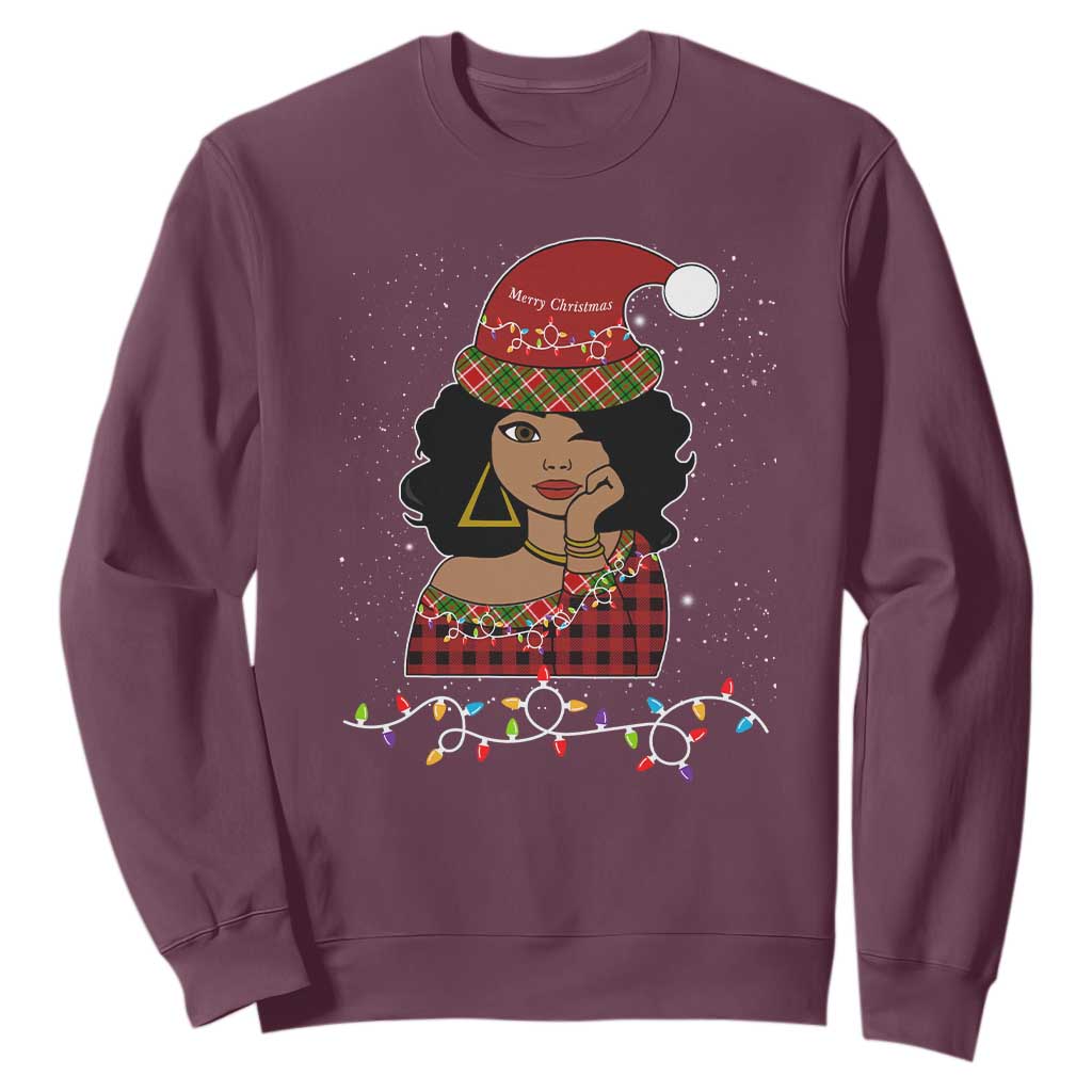 Sassy Afro Queen Black Woman Sweatshirt Christmas Afro