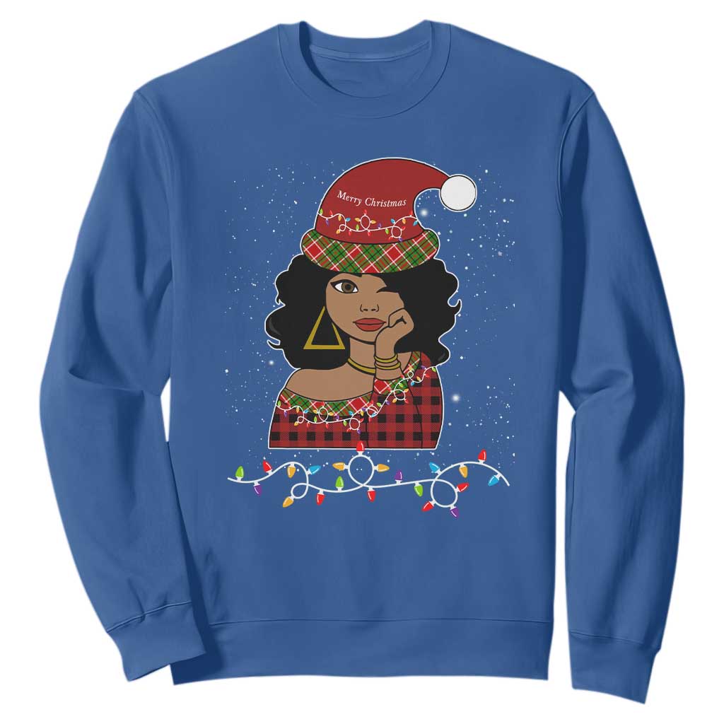 Sassy Afro Queen Black Woman Sweatshirt Christmas Afro