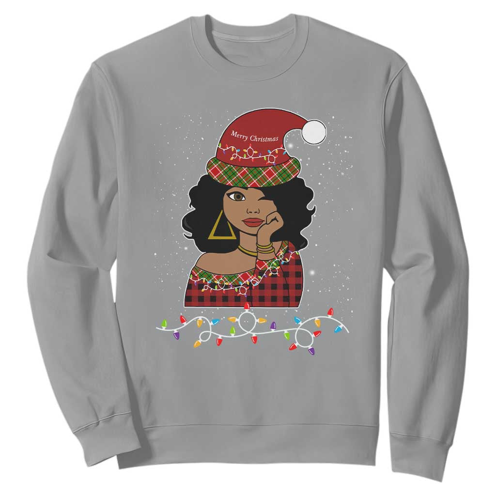 Sassy Afro Queen Black Woman Sweatshirt Christmas Afro