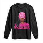 African American Warrior Breast Cancer Long Sleeve Shirt Pink Ribbon - African Pride