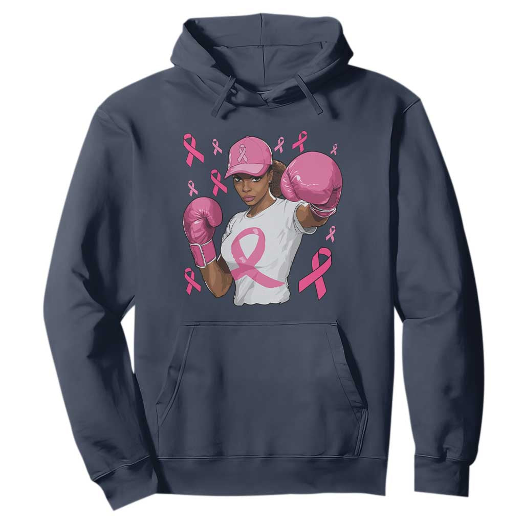 African American Fighter Breast Cancer Awareness Hoodie Pink Ribbon - African Pride