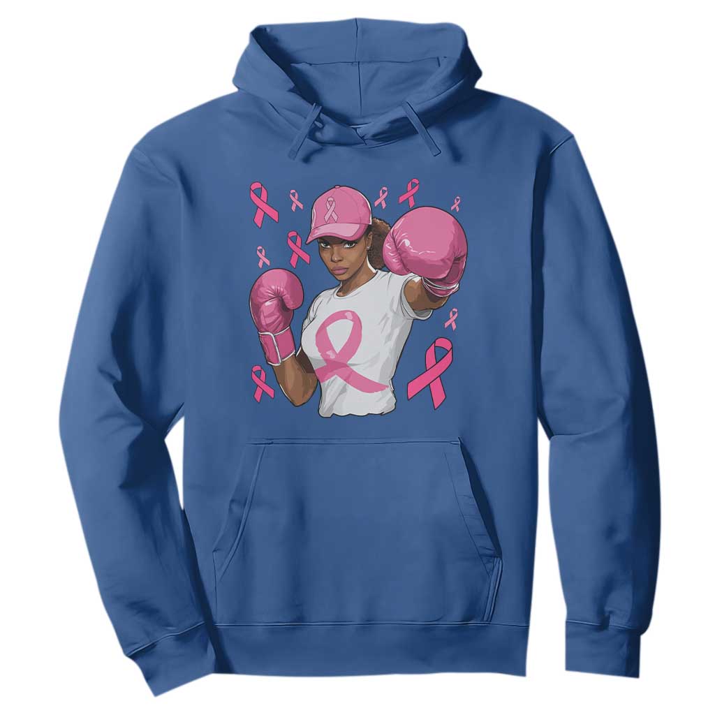 African American Fighter Breast Cancer Awareness Hoodie Pink Ribbon - African Pride
